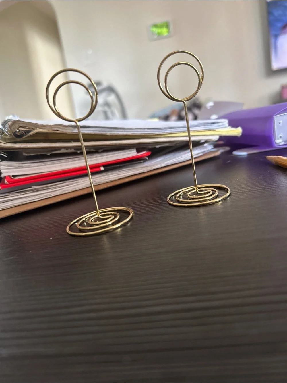 Gold Spiral Card/Place Card Holder - Set of 12